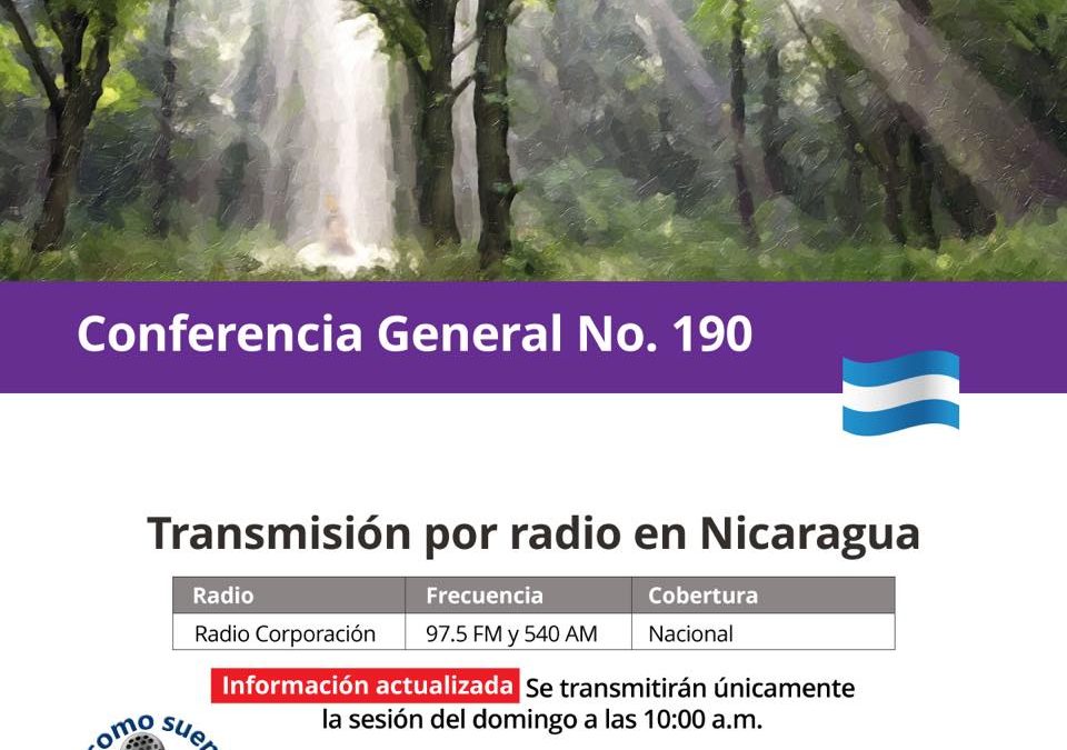 Iglesia en Nicaragua transmitirá la Conferencia General por radio abierta