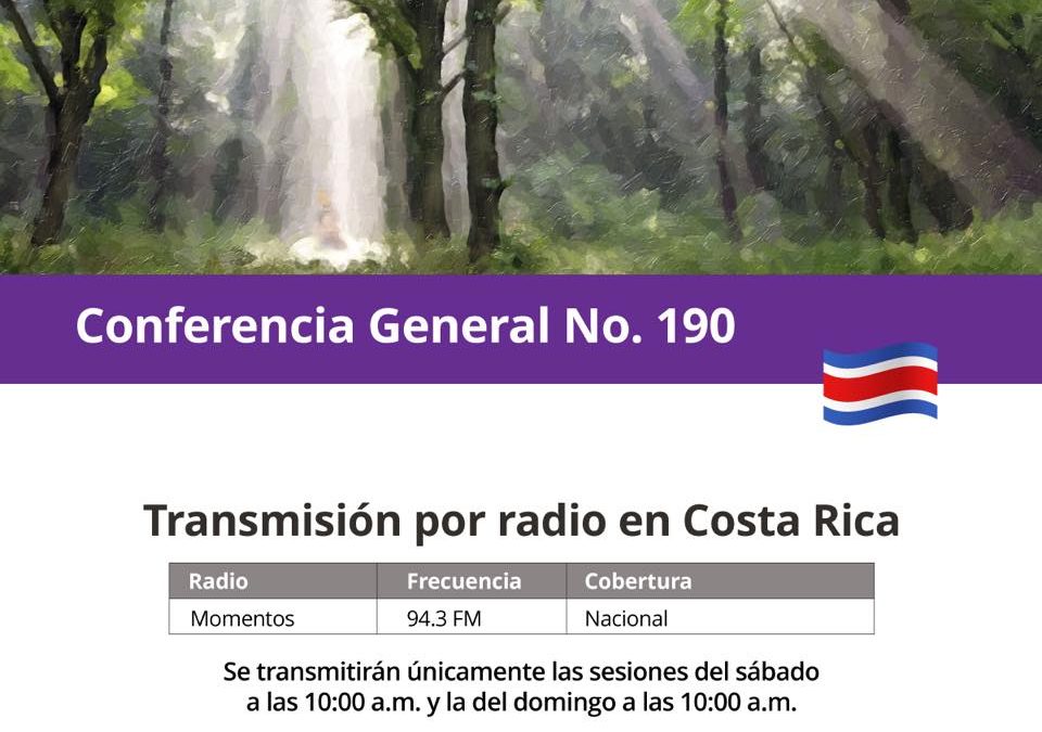 Iglesia en Costa Rica transmitirá la Conferencia General por radio abierta